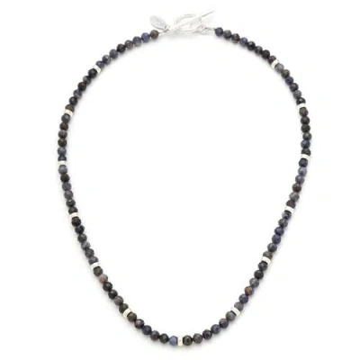 Jan Leslie Gemstone Beaded Necklace With Sterling Silver Lobster Closure In Blue