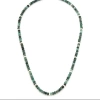 Jan Leslie Gemstone Beaded Necklace With Sterling Silver Lobster Closure In Green