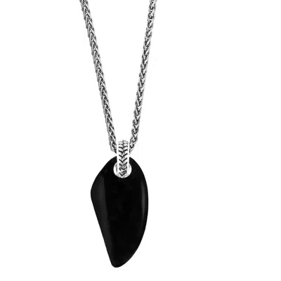 Jan Leslie Gemstone Horn Pendant & Necklace In Black