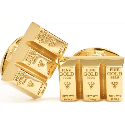 Jan Leslie Gold Bullion Bar Vermeil Sterling Silver Cufflinks I
