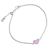 Jan Leslie Heart Bracelet Set In Sterling Silver In Pink