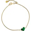 Jan Leslie Heart Bracelet Set In Sterling Silver With 18k Gold Overlay In Green