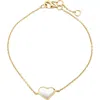 Jan Leslie Heart Bracelet Set In Sterling Silver With 18k Gold Overlay In White