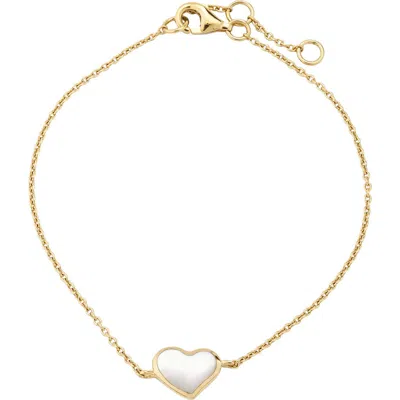 Jan Leslie Heart Bracelet Set In Sterling Silver With 18k Gold Overlay In White