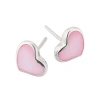 Jan Leslie Heart Stud Earring Set In Sterling Silver In Metallic