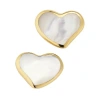 Jan Leslie Heart Stud Earring Set In Sterling With 18k Gold Overlay In White