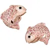 Jan Leslie Koi Fish Mother Of Pearl Sterling Cufflinks In Gold