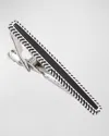 Jan Leslie Men's Black Obsidian Wavy Frame Tie Bar In Black