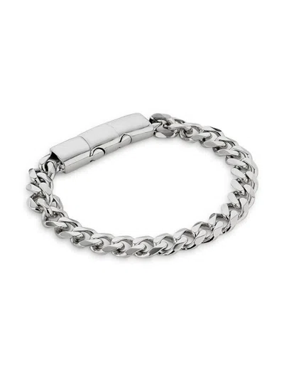 Jan Leslie Men's Curb Chain Sterling Silver Adjustable Bracelet