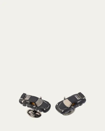 Jan Leslie Men's Enamel Fast Car Cufflinks In Black