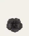Jan Leslie Men's Matte Black Flower Lapel Pin In Crystal