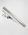 Jan Leslie Men's Mother-of-pearl Stripe Tie Bar In Metallic