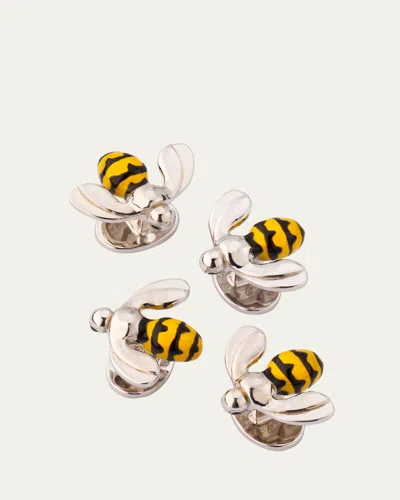 Jan Leslie Men's Sterling Silver Bee Tuxedo Stud Set