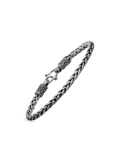 Jan Leslie Men's Wheat Chain Sterling Silver Bracelet