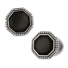 Jan Leslie Octagon Gemstone Antique Sterling Cufflinks In Black