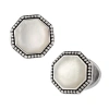Jan Leslie Octagon Gemstone Antique Sterling Cufflinks In Gray