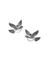 Jan Leslie Peace Dove Sterling Silver Cufflinks In Silver