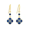 Jan Leslie Petal Gemstone With 18k Gold Overlay Sterling Drop Earring In Blue