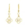 Jan Leslie Petal Gemstone With 18k Gold Overlay Sterling Drop Earring In White