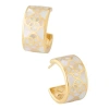 Jan Leslie Petal Gemstone With 18k Gold Overlay Sterling Huggie Earring In White