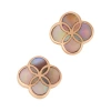 Jan Leslie Petal Gemstone With 18k Gold Overlay Sterling Stud Earring In Brown