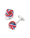 Jan Leslie Red White And Blue Knot Cufflinks In Multi