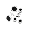 Jan Leslie Round Gemstone Inlay Sterling Cufflinks & Studs In Black