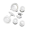 Jan Leslie Round Gemstone Inlay Sterling Cufflinks & Studs In Silver
