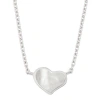 Jan Leslie Single Heart 18" Necklace Set In Sterling Silver In White