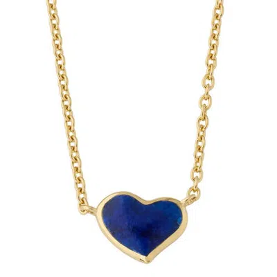 Jan Leslie Single Heart 18" Necklace Set In Sterling Silver With 18k Gold Overlay In Brown