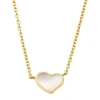 Jan Leslie Single Heart 18" Necklace Set In Sterling Silver With 18k Gold Overlay In White