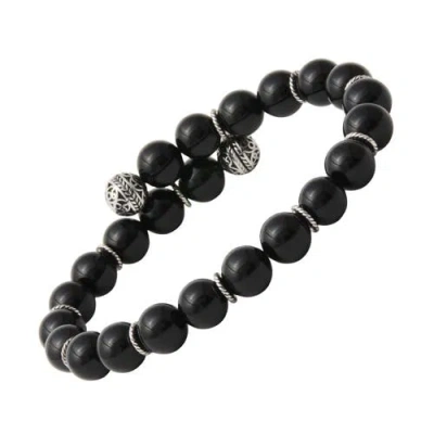 Jan Leslie Spring Fit Gemstones 8mm Bracelet In Black