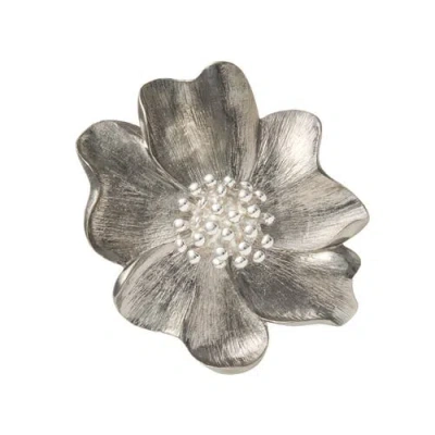 Jan Leslie Sterling Flower Lapel Pin In Silver