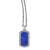 Jan Leslie Sterling Silver & Gemstone Dog Tag Pendant Necklace In Blue
