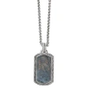 Jan Leslie Sterling Silver & Gemstone Dog Tag Pendant Necklace In Gray
