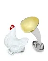 Jan Leslie Sterling Silver Chicken & 24k Vermeil Egg Cufflinks In Silver