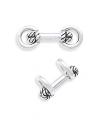 Jan Leslie Sterling Silver Rope Knot Horseshoe Cufflinks In Silver