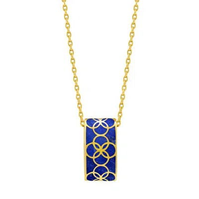 Jan Leslie Sterling With 18k Gold Overlay And Gemstones Drop Pendent Necklace In Multi