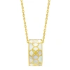 Jan Leslie Sterling With 18k Gold Overlay And Gemstones Drop Pendent Necklace In White