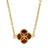 Jan Leslie Sterling With 18k Gold Overlay And Gemstones Single Petal Station Necklace In Brown