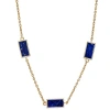 Jan Leslie Three Station Rectangle Dash Necklace In Sterling 18k Gold Overlay In Gold