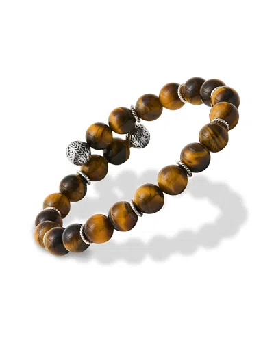 Jan Leslie Tiger's Eye Bead Flex Bracelet In Multi