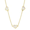Jan Leslie Triple Station Heart 20" Necklace Set In Sterling Silver With 18k Gold Overlay In White