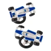 Jan Leslie Turbo Race Car Sterling Cufflinks In Blue