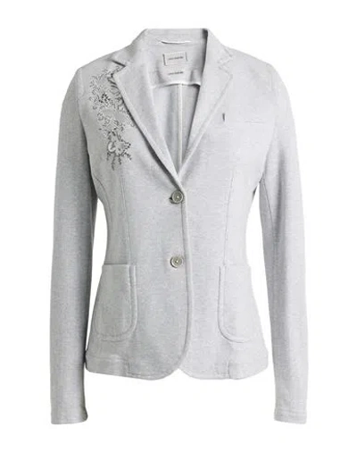 Jan Mayen Woman Blazer Light Grey Size 6 Cotton