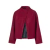 Jana Coshè Women's Red Wool Jacket – Single-breasted Short Blazer In Burgundy In Red