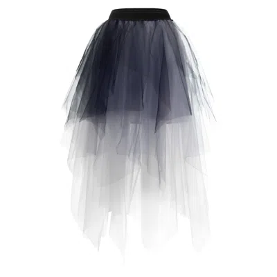 Jana Coshè Women's Three Color Layered Tulle Skirt - Elegant Occasion Wear In Black/gray/white