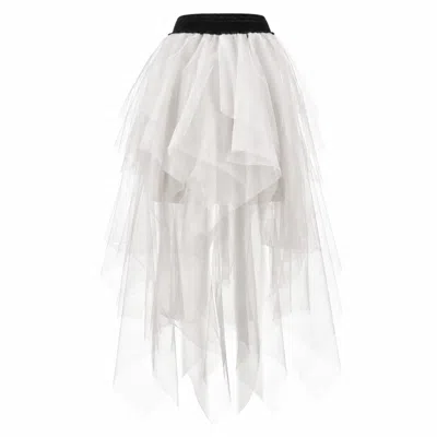 Jana Coshè Women's White Ivory Layered Tulle Skirt - Elegant Occasion Wear