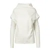 Jana Coshè Women's White Sculptural Turtleneck Top In Ponte Di Roma In White