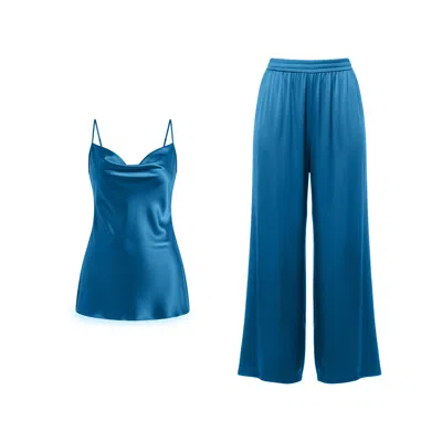 Janara Jones Blue Ocean Mist Ailene Satin Set